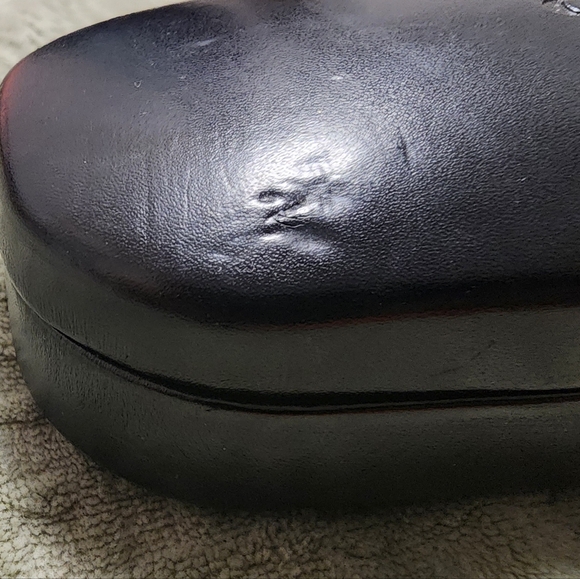 Coach Glasses Case with Cleaning Cloth, Black Leather - Picture 2 of 7